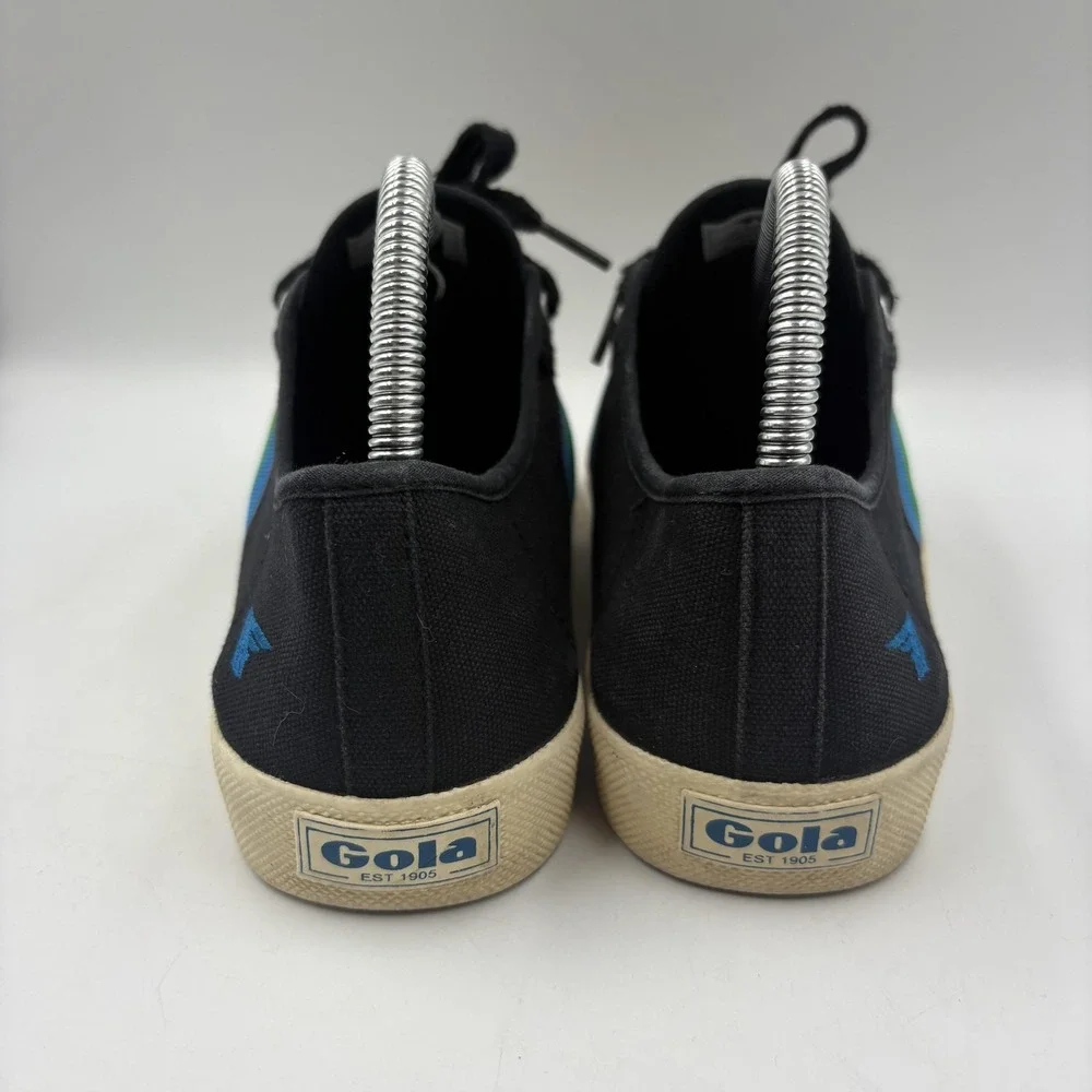 Gola Coaster Rainbow Shoes Womens Size 7 Black‎ Canvas Low Top Sneakers CLA671